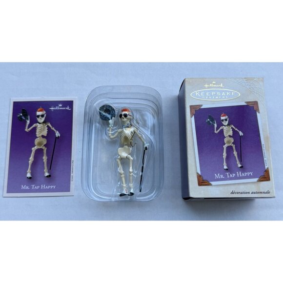 2003 Hallmark Keepsake Pewter Ornament Mr Tap Happy Skeleton Halloween MM20 - Picture 5 of 8